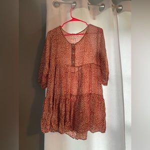 Orange Print Dress